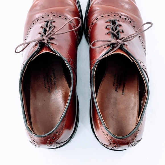 Allen Edmonds Vtg Leather Polo Saddle Shoe Burgundy Corrected Grain Sz 10.5 C - Picture 7 of 16